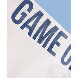 Babyhug 100% Cotton Single Jersey Knit Full Length Sports Theme Text Printed Lounge Pants Pack Of 3 - Grey White & Navy Blue