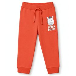 Babyhug 100% Cotton Single Jersey Knit Full Length Lounge Pant with Animals Face Print Pack of 3 - Teal Blue Cream & Rust Orange