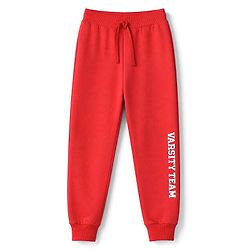 Babyhug 100% Cotton Single Jersey Knit Full Length Lounge Pant With Text & Cartoon Print Pack of 3 - Red