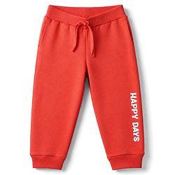 Babyhug Cotton Single Jersey Knit Full Length Lounge Pants with Abstract Print Pack Of 3 - Red, Navy Blue