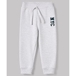 Babyhug Cotton Knit Full Length Jogger Fit With Lounge Pant and Nyc Print Pack of 3 - Black Navy Blue Grey
