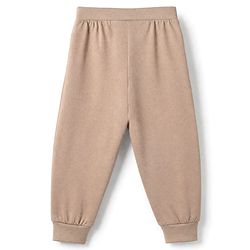 Babyhug Cotton Jersey Knit Jogger Fit Full Length Lounge Pant With Bear Print & Ear Applique in Brown