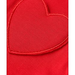Babyhug 100% Cotton Single Jersey Knit Half Sleeves Frocks with Heart Print & Patch Pack of 2 - Red & Pink