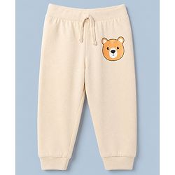 Babyhug 100% Cotton Single Jersey Knit Full Length Lounge Pant With Bear & Text Print Pack of 2 - Brown Cream