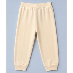 Babyhug 100% Cotton Single Jersey Knit Full Length Lounge Pant With Bear & Text Print Pack of 2 - Brown Cream
