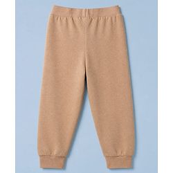 Babyhug 100% Cotton Single Jersey Knit Full Length Lounge Pant With Bear & Text Print Pack of 2 - Brown Cream