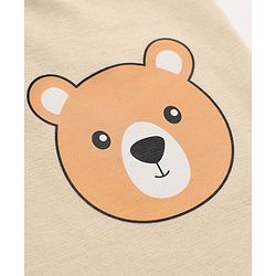 Babyhug 100% Cotton Single Jersey Knit Full Length Lounge Pant With Bear & Text Print Pack of 2 - Brown Cream