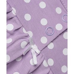 Babyhug 100% Cotton Knit Full Sleeves Co-Ords Top & Pyjama Night Suit with Polka Dots Print - Lavender