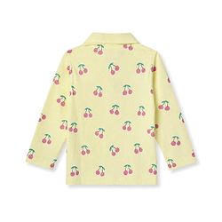 Babyhug 100% Cotton Knit Full Sleeves Co-Ords Shirt & Pyjama Night Suit with Cherry Print - Yellow
