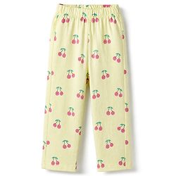 Babyhug 100% Cotton Knit Full Sleeves Co-Ords Shirt & Pyjama Night Suit with Cherry Print - Yellow