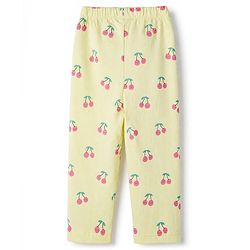 Babyhug 100% Cotton Knit Full Sleeves Co-Ords Shirt & Pyjama Night Suit with Cherry Print - Yellow