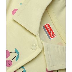 Babyhug 100% Cotton Knit Full Sleeves Co-Ords Shirt & Pyjama Night Suit with Cherry Print - Yellow