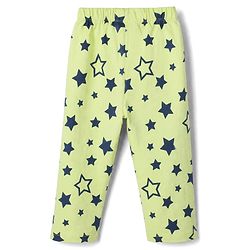 Babyhug Cotton Knit Full Sleeves Front open Co-ord Shirt & Pyjama Night Suit with Star Print in Green