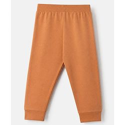 Babyhug Cotton Jersey Knit Full Length Jogger Fit Lounge Pant With Animal Print Pack of 2 - Orange Green