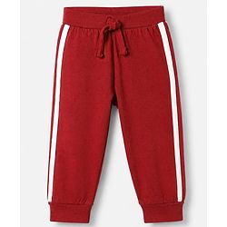 Babyhug Cotton Jersey Knit Full Length Jogger Fit Lounge Pant With Vehicle Print Pack of 2 in Red Navy Blue