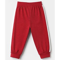 Babyhug Cotton Jersey Knit Full Length Jogger Fit Lounge Pant With Vehicle Print Pack of 2 in Red Navy Blue