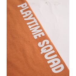 Babyhug Cotton Jersey Knit Full Length Jogger Fit Lounge Pant With Construction Vehicle Print Pack of 2 - Orange Peach