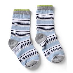 Cute Walk by Babyhug Knit Anti-Bacterial Ankle Length Striped Socks With Star & Rocket Design Pack of 5 - Grey & Sky Blue