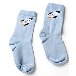 Cute Walk by Babyhug Knit Anti-Bacterial Ankle Length Striped Socks With Star & Rocket Design Pack of 5 - Grey & Sky Blue