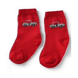 Cute Walk by Babyhug Knit Anti-Bacterial Ankle Length Striped Socks With Vehicle Design Pack of 5 - Grey, Red & Sky Blue