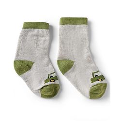 Cute Walk by Babyhug Knit Anti-Bacterial Ankle Length Striped Socks With Vehicle Design Pack of 5 - Grey, Red & Sky Blue