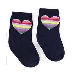 Cute Walk by Babyhug Knit Anti-Bacterial Ankle Length Striped Socks With Polka Dot & Heart Design Pack of 5 - Pink, White & Black