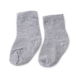 Cute Walk by Babyhug Knit Anti-Bacterial Ankle Length Striped Socks With Heart Design Pack of 5 - Grey & Black