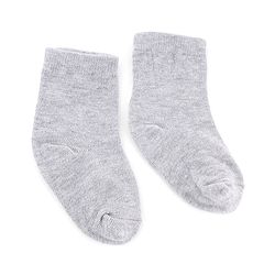 Cute Walk by Babyhug Knit Anti-Bacterial Ankle Length Striped Socks With Heart Design Pack of 5 - Grey & Black