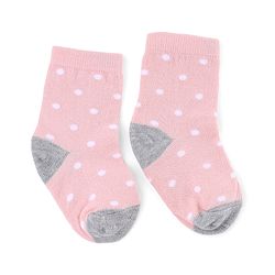 Cute Walk by Babyhug Knit Anti-Bacterial Ankle Length Striped Socks With Polka Dot Design Pack of 5 - Grey, White & Pink