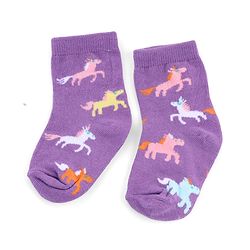 Cute Walk by Babyhug Knit Anti-Bacterial Ankle Length  Socks With Unicorn, Hearts & Rainbow Design Pack of 5 - Purple, Light Blue & Pink