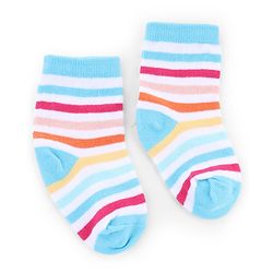 Cute Walk by Babyhug Knit Anti-Bacterial Ankle Length Striped Socks With Polka Dot & Unicorn Design Pack of 5 - Pink, White & Grey