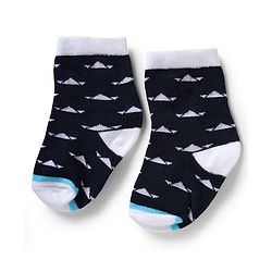 Cute Walk by Babyhug Knit Anti-Bacterial Ankle Length Striped Socks With Design Pack of 5 - Black, White & Grey