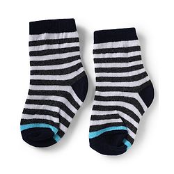 Cute Walk by Babyhug Knit Anti-Bacterial Ankle Length Striped Socks With Design Pack of 5 - Black, White & Grey