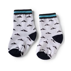 Cute Walk by Babyhug Knit Anti-Bacterial Ankle Length Striped Socks With Design Pack of 5 - Black, White & Grey