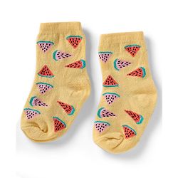 Cute Walk by Babyhug Knit Anti-Bacterial Ankle Length Socks With Fruit Design Pack of 5 - Pink, White & Lilac