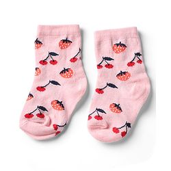 Cute Walk by Babyhug Knit Anti-Bacterial Ankle Length Socks With Fruit Design Pack of 5 - Pink, White & Lilac