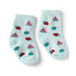 Cute Walk by Babyhug Knit Anti-Bacterial Ankle Length Socks With Fruit Design Pack of 5 - Pink, White & Lilac