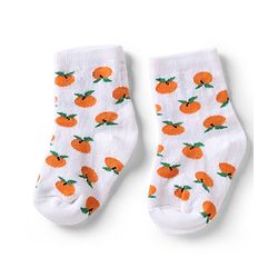 Cute Walk by Babyhug Knit Anti-Bacterial Ankle Length Socks With Fruit Design Pack of 5 - Pink, White & Lilac