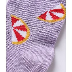 Cute Walk by Babyhug Knit Anti-Bacterial Ankle Length Socks With Fruit Design Pack of 5 - Pink, White & Lilac