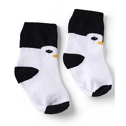 Cute Walk by Babyhug Knit Anti-Bacterial Ankle Length Striped Socks With Teddy Bear & Penguin Design Pack of 5 - Yellow, Red & Black