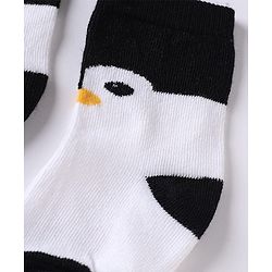 Cute Walk by Babyhug Knit Anti-Bacterial Ankle Length Striped Socks With Teddy Bear & Penguin Design Pack of 5 - Yellow, Red & Black