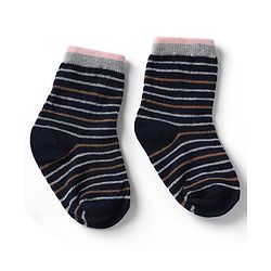 Cute Walk by Babyhug Knit Anti-Bacterial Ankle Length Striped Socks With Star Design Pack of 5 - Pink, Black & Grey