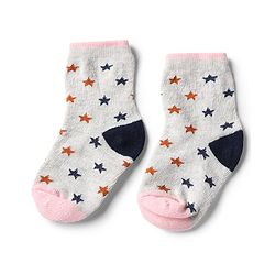 Cute Walk by Babyhug Knit Anti-Bacterial Ankle Length Striped Socks With Star Design Pack of 5 - Pink, Black & Grey