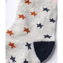 Cute Walk by Babyhug Knit Anti-Bacterial Ankle Length Striped Socks With Star Design Pack of 5 - Pink, Black & Grey