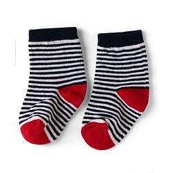 Cute Walk By Babyhug Knit Anti-Bacterial Ankle Length Striped Socks With Text Print Pack of 5  - Red & Grey