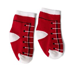Cute Walk By Babyhug Knit Anti-Bacterial Ankle Length Striped Socks With Text Print Pack of 5  - Red & Grey