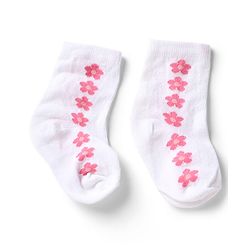 Cute Walk by Babyhug Knit Anti-Bacterial Ankle Length Striped Socks With Strawberry & Floral Design Pack of 5 - Pink & White
