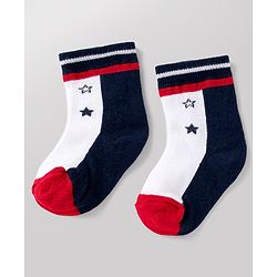 Cute Walk By Babyhug Poly Blends Knit Anti Bacterial Ankle Length Striped Socks With Paw Design Pack of 5 - Red, Dark Pink & White
