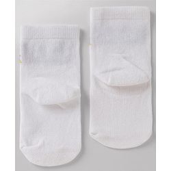 Cute Walk By Babyhug Anti-Bacterial Ankle Length Striped Socks with Space & Text Design Pack of 5  - Red White Black Yellow