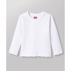 Babyhug Corduroy Woven Full Sleeves T-Shirt With Floral Embroidered Frock - Rust Orange